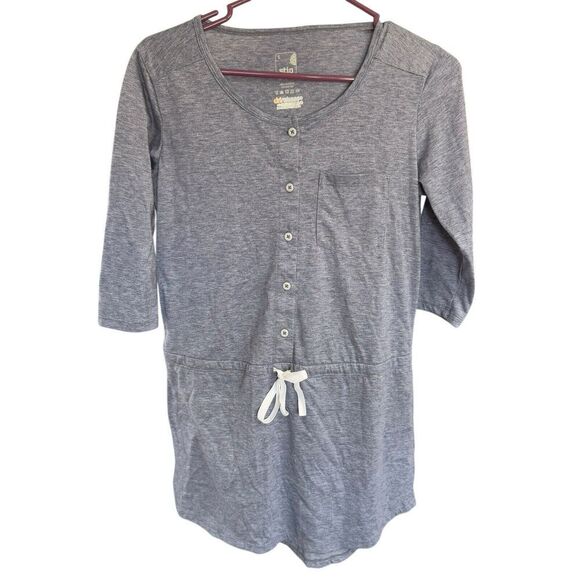Stio Divide Swim Cover-Up Dress Womens S Dri Release 3/4 Sleeve Button Gray - Picture 1 of 8